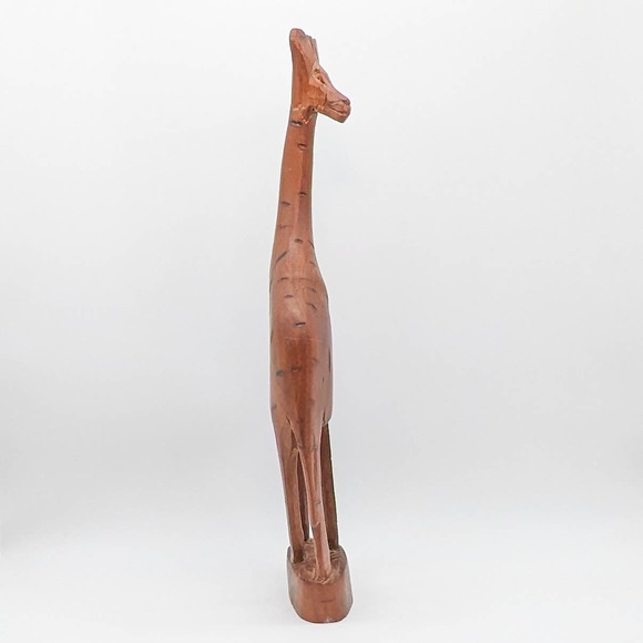Vintage Hand Carved Wooden Giraffe Figurine Made in Kenya (Repaired) - Picture 6 of 12
